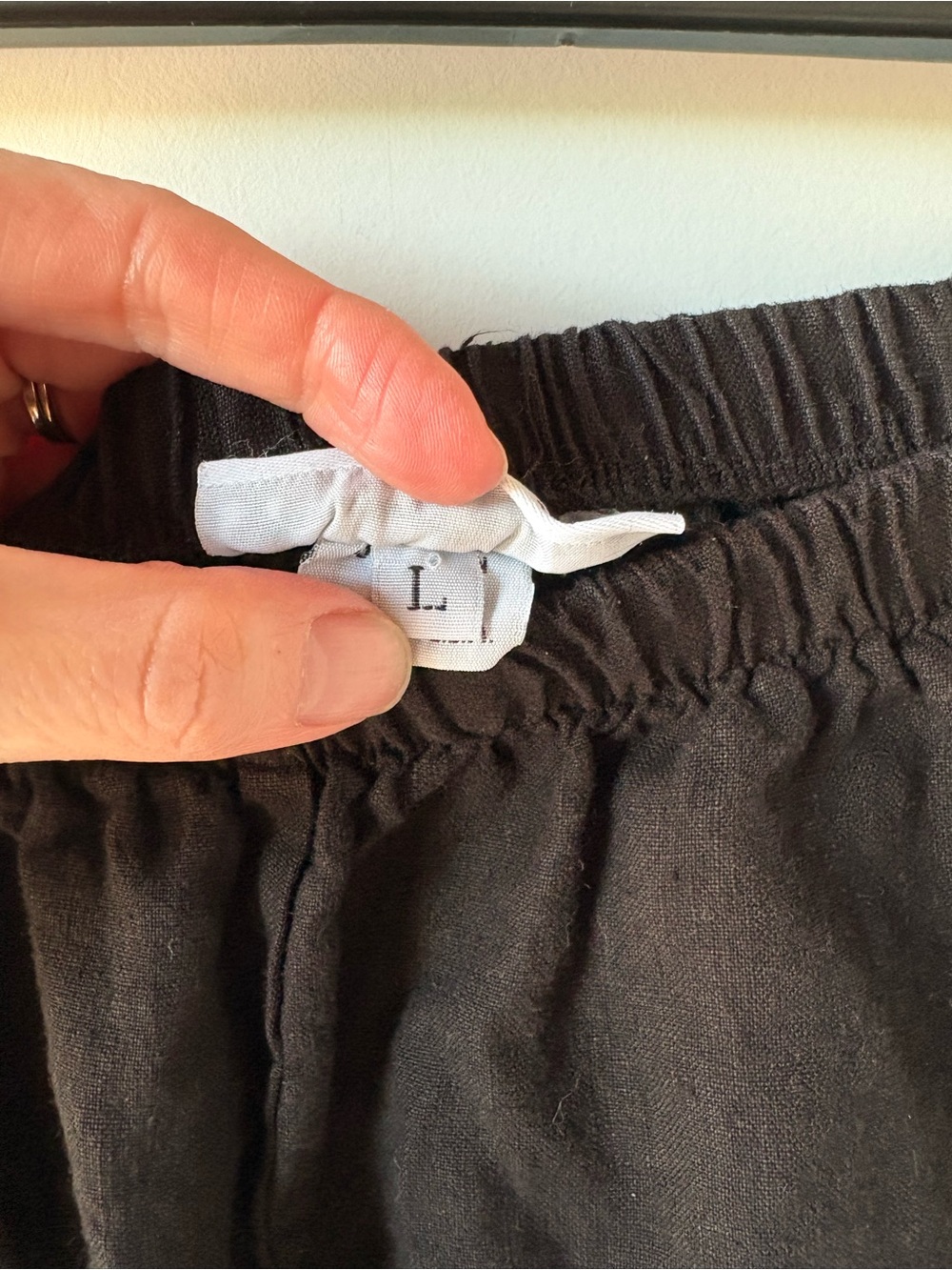 Bryn Walker Olivier Black Linen Lantern Pants Elastic Waist Crop Balloon Barrel - Picture 4 of 7